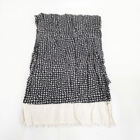 Paul Smith コットンシルク マフラー ストール ブラック ホワイト メンズ ポール・スミス【中古】5-0901G◎
