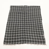 Paul Smith チェック マフラー ウールシルク ストール ブラック メンズ ポール・スミス【中古】5-0901G◎