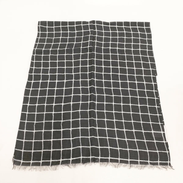 Paul Smith チェック マフラー ウールシルク ストール ブラック メンズ ポール・スミス【中古】5-0901G◎