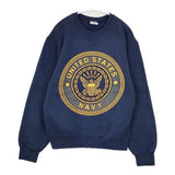 SOFFE U.S.NAVY 米軍 アメリカ軍 USA製 トレーナー 裏起毛 スウェット ネイビー メンズ ソフィー【中古】5-1027T∞