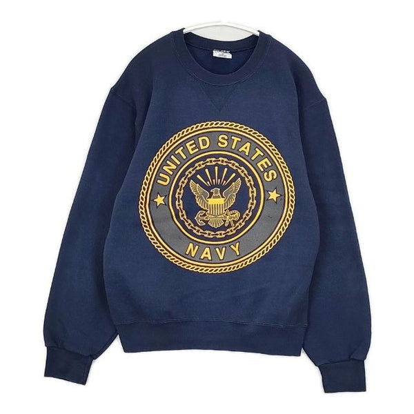 SOFFE U.S.NAVY 米軍 アメリカ軍 USA製 トレーナー 裏起毛 スウェット ネイビー メンズ ソフィー【中古】5-1027T∞