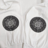 M&M/MASSES プリント スカル サイズM 長袖Ｔシャツ カットソー ロンＴ ホワイト メンズ エムアンドエム/マシス【中古】5-0408M♪