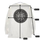 M&M/MASSES プリント スカル サイズM 長袖Ｔシャツ カットソー ロンＴ ホワイト メンズ エムアンドエム/マシス【中古】5-0408M♪