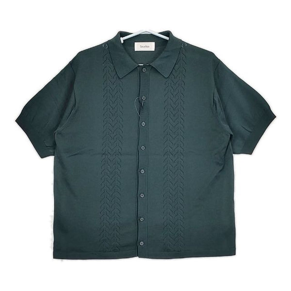 Ernie Palo アーニーパロ S/S Knit ニットシャツ 半袖シャツ グリーン メンズ【中古】5-0519S∞