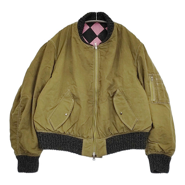 STORY mfg. ストーリーエムエフジー SEED BOMBER リバーシブルジャケット 天然染料 インド製 ブルゾン カーキ ピンク メンズ【中古】5-1031T♪