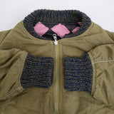 STORY mfg. ストーリーエムエフジー SEED BOMBER リバーシブルジャケット 天然染料 インド製 ブルゾン カーキ ピンク メンズ【中古】5-1031T♪