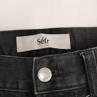 Sefr セファー ブラックデニム ボタンフライ STRAIGHT CUT サイズ29 デニムパンツ ブラック メンズ【中古】5-0422G♪