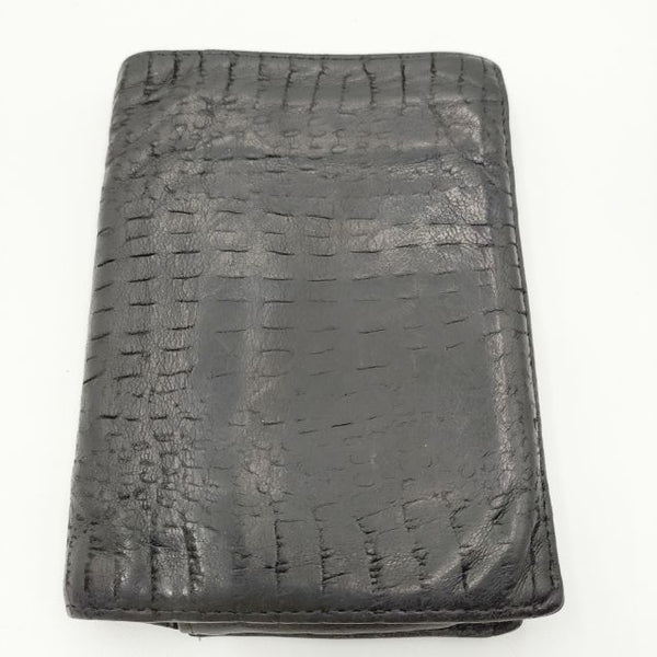 Maison Martin Margiela 型押し レザー 革 二つ折り財布 ブラック メンズ メゾンマルタンマルジェラ【中古】5-0510G∞