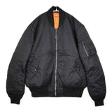 ALPHA ブルゾン 2000 MA-1 フライトジャケット 中綿 ミリタリージャケット ブラック メンズ アルファ【中古】5-1101T∞