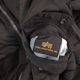 ALPHA ブルゾン 2000 MA-1 フライトジャケット 中綿 ミリタリージャケット ブラック メンズ アルファ【中古】5-1101T∞