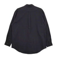 blurhms 新品 24SS Button-down Shirt 定価29700円 bROOTS24S4 サイズ2 長袖シャツ ネイビー メンズ ブラームス【中古】5-0315M♪