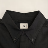 blurhms 新品 24SS Button-down Shirt 定価29700円 bROOTS24S4 サイズ2 長袖シャツ ネイビー メンズ ブラームス【中古】5-0315M♪