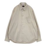 green label relaxing TRフラノ ジャストルーズ レギュラーカラー シャツ ―ストレッチ・防シワ― 長袖シャツ グレージュ メンズ グリーンレーベルリラクシング【中古】5-1005T∞