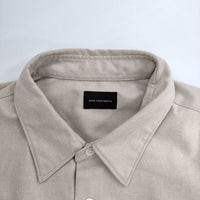 green label relaxing TRフラノ ジャストルーズ レギュラーカラー シャツ ―ストレッチ・防シワ― 長袖シャツ グレージュ メンズ グリーンレーベルリラクシング【中古】5-1005T∞