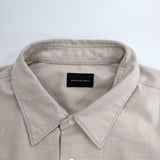green label relaxing TRフラノ ジャストルーズ レギュラーカラー シャツ ―ストレッチ・防シワ― 長袖シャツ グレージュ メンズ グリーンレーベルリラクシング【中古】5-1005T∞