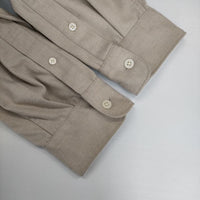 green label relaxing TRフラノ ジャストルーズ レギュラーカラー シャツ ―ストレッチ・防シワ― 長袖シャツ グレージュ メンズ グリーンレーベルリラクシング【中古】5-1005T∞