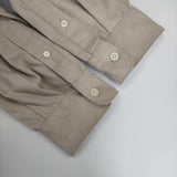 green label relaxing TRフラノ ジャストルーズ レギュラーカラー シャツ ―ストレッチ・防シワ― 長袖シャツ グレージュ メンズ グリーンレーベルリラクシング【中古】5-1005T∞