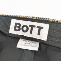BOTT ボット レーヨンコットンキャップ シルク混 帽子 キャップ ベージュ ブラック メンズ【中古】5-0901G◎