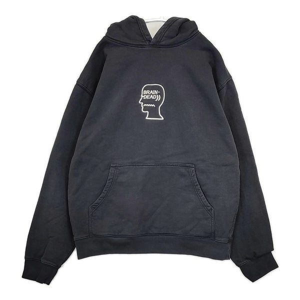 BRAIN DEAD 刺繍ロゴ プルオーバー スウェット トレーナー サイズM パーカー ブラック メンズ ブレインデッド【中古】5-0928T△
