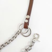 Maison Martin Margiela レザーキーチェーン ウォレットコード ウォレットチェーン ブラウン シルバー メンズ メゾンマルタンマルジェラ【中古】5-0422G◎