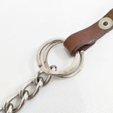 Maison Martin Margiela レザーキーチェーン ウォレットコード ウォレットチェーン ブラウン シルバー メンズ メゾンマルタンマルジェラ【中古】5-0422G◎