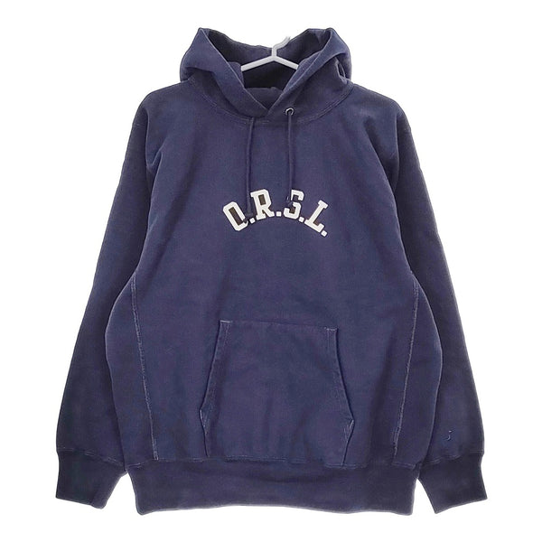 or Slow ORS HOODIE 4 リバースウィーブ仕様 ひび割れプリント 定価29700円 日本製 パーカー ネイビー メンズ オアスロウ【中古】5-0506M♪
