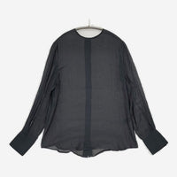 AEWEN MATOPH シアーブラウス 定価18700円 8721-263-0036 ブラウス シャツ チャコールグレー レディース イウエンマトフ【中古】5-0821M∞