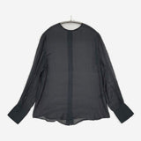 AEWEN MATOPH シアーブラウス 定価18700円 8721-263-0036 ブラウス シャツ チャコールグレー レディース イウエンマトフ【中古】5-0821M∞