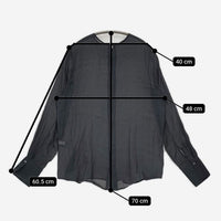 AEWEN MATOPH シアーブラウス 定価18700円 8721-263-0036 ブラウス シャツ チャコールグレー レディース イウエンマトフ【中古】5-0821M∞