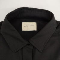 UNITED ARROWS ビッグシャツ ブラウス 1521-144-4554 ウール混 長袖シャツ ブラック レディース ユナイテッドアローズ【中古】5-0917T∞