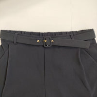 LUNA ベルト付き トリアセテートポリエステル イージー パンツ ネイビー レディース ルナ【中古】5-0821G∞