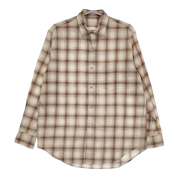 ULTERIOR C/W CHECKED TWILL SHIRT 3 定価38500円 ULSH51-HC180-B 長袖シャツ 24AW ブラウン ベージュ メンズ アルテリア【中古】5-0511M♪