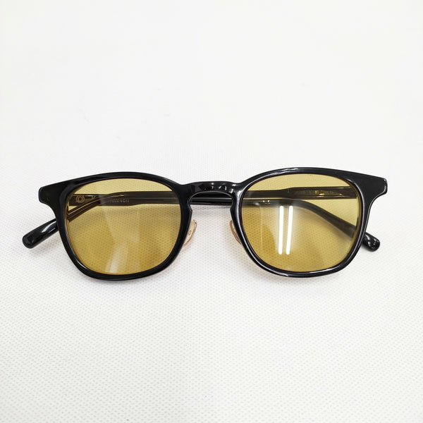 KameManNen カメマンネン KMN-99 50 47□22-145 定価45100円 カラーレンズ メガネ 眼鏡 サングラス ブラック イエロー メンズ【中古】5-0422G◎