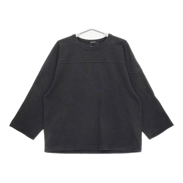 COMOLI フットボールTシャツ 定価30800円 Y03-05004 サイズ2 長袖Ｔシャツ カットソー ロンＴ 23AW ブラック メンズ コモリ【中古】5-0511M♪