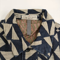 Paul Smith/RED EAR 織生地 総柄コート 染物 サイズM ステンカラーコート ネイビー ホワイト メンズ ポール・スミス/レッドイヤー【中古】5-0920T♪