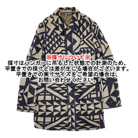 Paul Smith/RED EAR 織生地 総柄コート 染物 サイズM ステンカラーコート ネイビー ホワイト メンズ ポール・スミス/レッドイヤー【中古】5-0920T♪