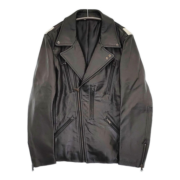 Paul Smith ライダースレザーブルゾン ダブル 牛革 定価154000円 274207 6483CLB ジャケット ブラック メンズ ポール・スミス【中古】5-0920T♪