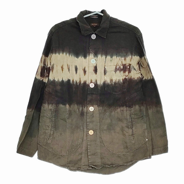 Paul Smith タイダイ染め リネンシャツ 260TD サイズM 長袖シャツ カーキ メンズ ポール・スミス【中古】5-0411M♪