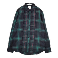 Paul Smith BLACK WATCH RUFFLE SHIRT フリル 定価33000円 386SR チェック 長袖シャツ グリーン ネイビー メンズ ポール・スミス【中古】5-1009T∞