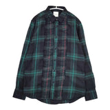 Paul Smith BLACK WATCH RUFFLE SHIRT フリル 定価33000円 386SR チェック 長袖シャツ グリーン ネイビー メンズ ポール・スミス【中古】5-1009T∞