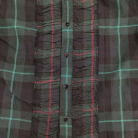 Paul Smith BLACK WATCH RUFFLE SHIRT フリル 定価33000円 386SR チェック 長袖シャツ グリーン ネイビー メンズ ポール・スミス【中古】5-1009T∞