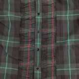 Paul Smith BLACK WATCH RUFFLE SHIRT フリル 定価33000円 386SR チェック 長袖シャツ グリーン ネイビー メンズ ポール・スミス【中古】5-1009T∞