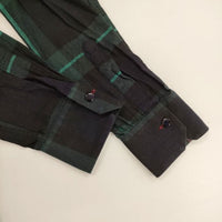 Paul Smith BLACK WATCH RUFFLE SHIRT フリル 定価33000円 386SR チェック 長袖シャツ グリーン ネイビー メンズ ポール・スミス【中古】5-1009T∞