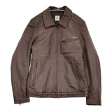 R.NEWBOLD LEATHER RIDERS JK/SINGLE 定52800円 羊革 シープスキン ライダースジャケット ブラウン メンズ アールニューボールド【中古】5-0920T♪