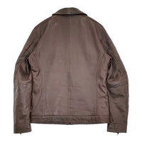 R.NEWBOLD LEATHER RIDERS JK/SINGLE 定52800円 羊革 シープスキン ライダースジャケット ブラウン メンズ アールニューボールド【中古】5-0920T♪
