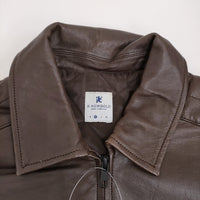 R.NEWBOLD LEATHER RIDERS JK/SINGLE 定52800円 羊革 シープスキン ライダースジャケット ブラウン メンズ アールニューボールド【中古】5-0920T♪