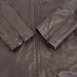 R.NEWBOLD LEATHER RIDERS JK/SINGLE 定52800円 羊革 シープスキン ライダースジャケット ブラウン メンズ アールニューボールド【中古】5-0920T♪