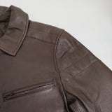 R.NEWBOLD LEATHER RIDERS JK/SINGLE 定52800円 羊革 シープスキン ライダースジャケット ブラウン メンズ アールニューボールド【中古】5-0920T♪