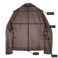 R.NEWBOLD LEATHER RIDERS JK/SINGLE 定52800円 羊革 シープスキン ライダースジャケット ブラウン メンズ アールニューボールド【中古】5-0920T♪