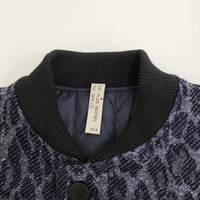 Paul Smith/RED EAR WOOD GRAINED JACQUARED BOMBER JACKET レオパード 羊革ブルゾン ネイビー メンズ ポールスミス/レッドイヤー【中古】5-0920T♪
